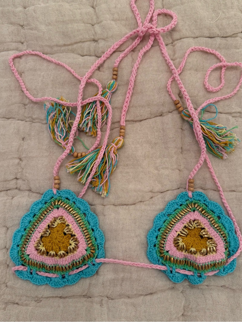ANDI BAGUS Crochet Triangle Bikini Top